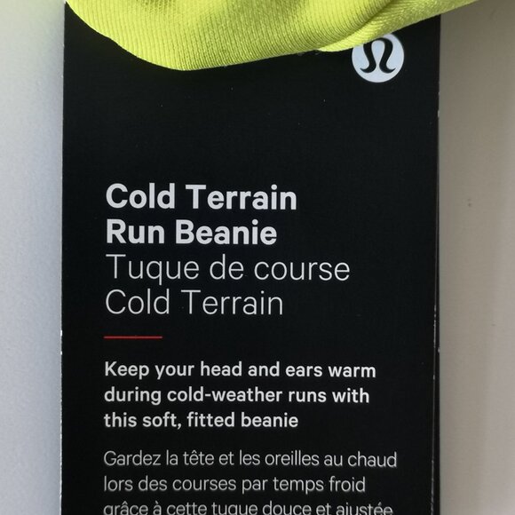 NWT LULULEMON YLSR Yellow Tech Fleece Cold Terrain Run Beanie Hat Men's OS - Picture 6 of 7